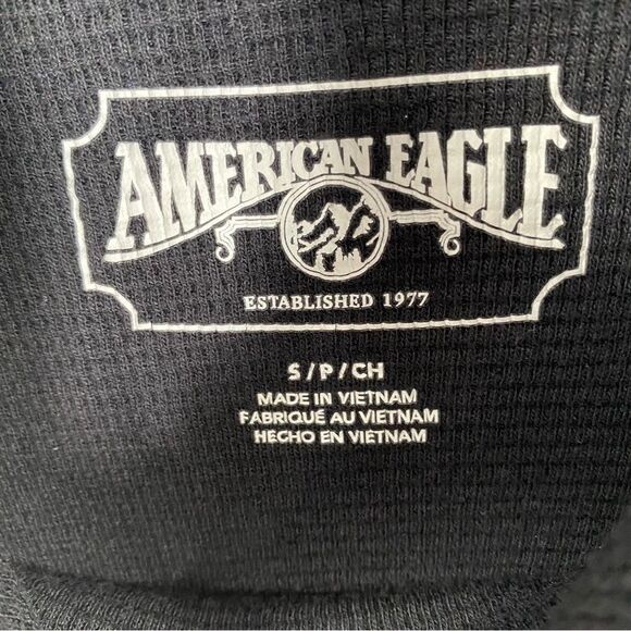 American Eagle Outfitters Black Waffle Knit Hoodie size S - Picture 2 of 3